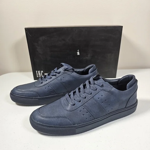 INC International Concepts Mens Zuri Low Top Sneaker Faux Suede Blue Size 9M NEW - Picture 9 of 16